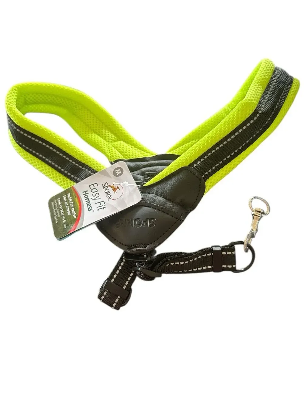 Sporn Easy Fit Harness Adjustable Neon Green Size M Girth 19” - 26”